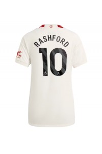 Manchester United Marcus Rashford #10 Jalkapallovaatteet Naisten Kolmaspaita 2023-24 Lyhythihainen